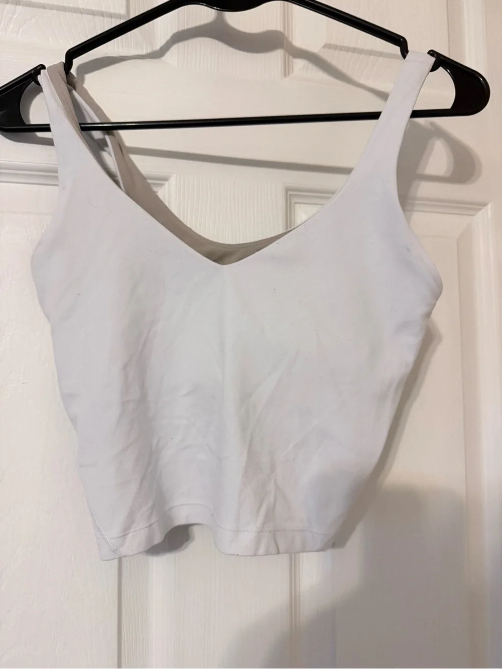 lululemon athletica White V-Neck Cropped Tank